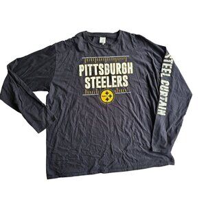 Pittsburgh Steelers Long Sleeve Shirt Steel Curtain Graphic XXL Black